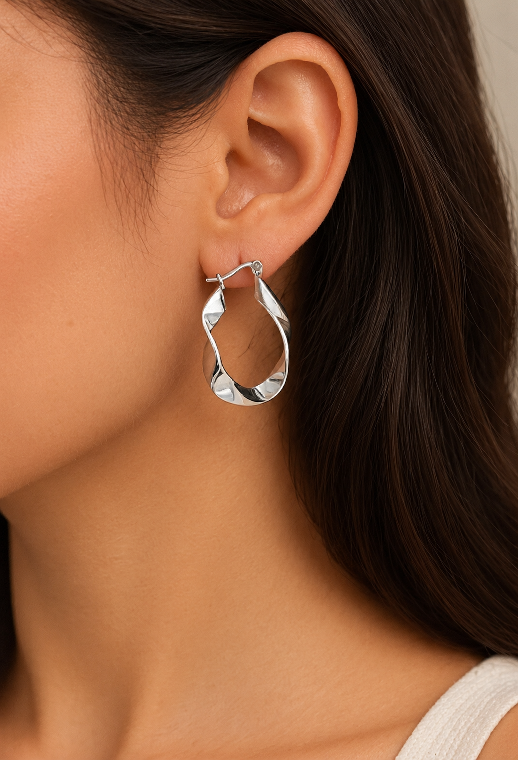 Silver Wave Earring